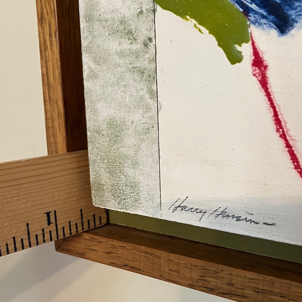 Abstract Blue Splash Framed Wall Art Encaustic Artist Harry Hansen - Picture 6 of 6
